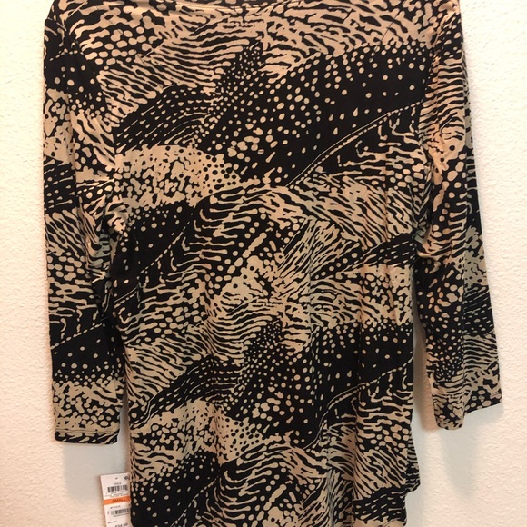 MCollection Cream And Black Multicolor Top Size Small - Picture 5 of 6